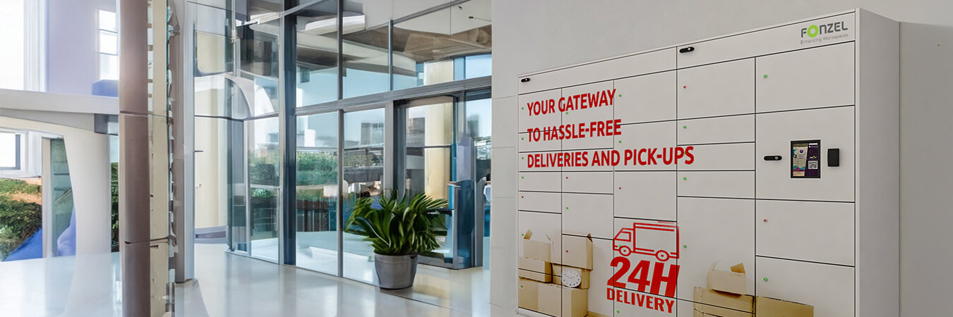 Parcel Locker at commercial building