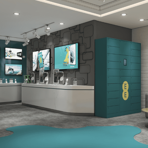 lockers at mobile shop