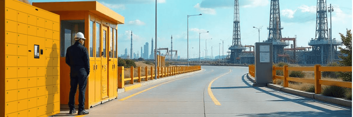 mobile locker at factory