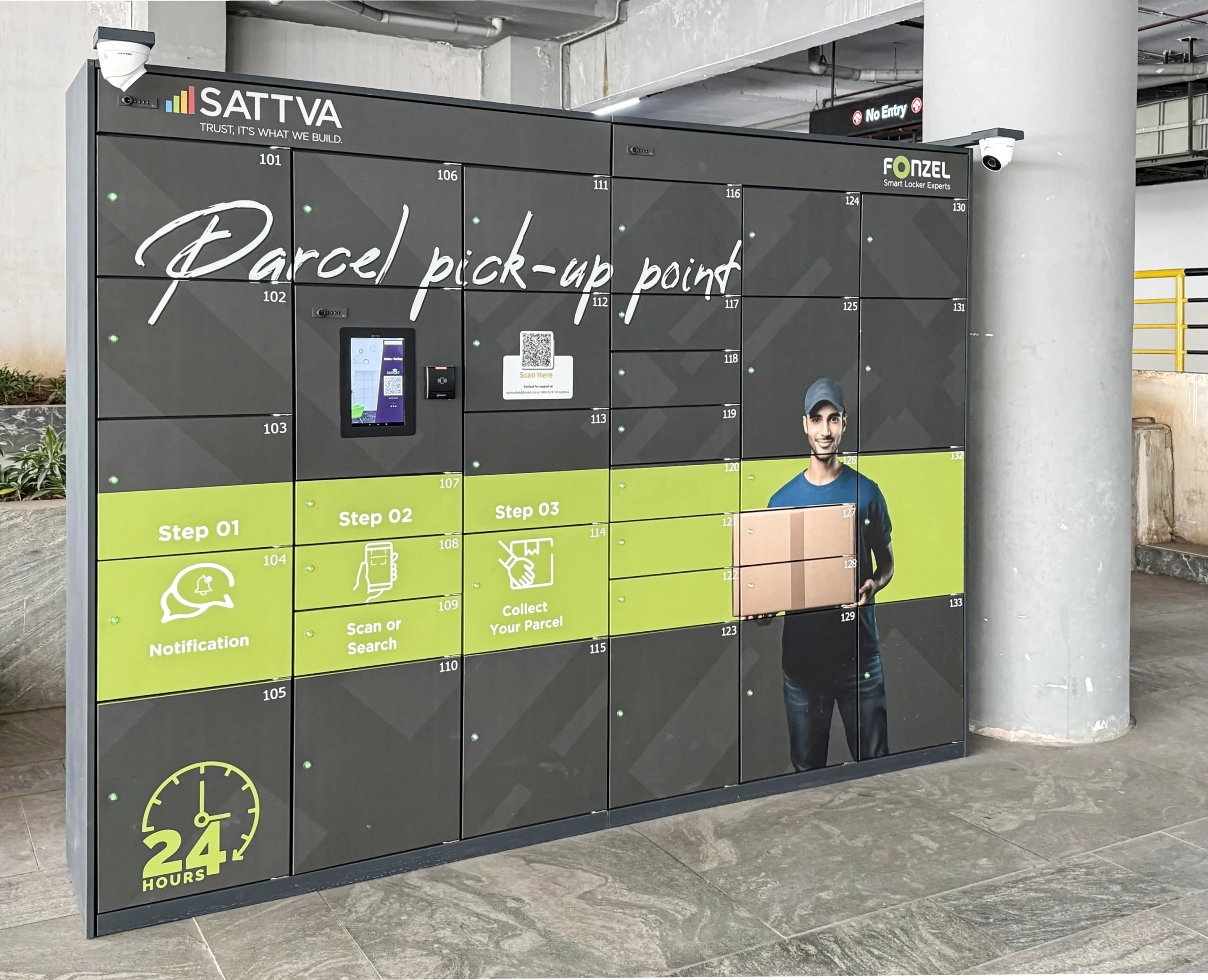 smart parcel locker by fonzel at sattva residents