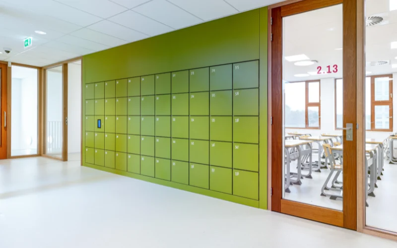 Smart locker installation at university campus for secure student parcel storage
